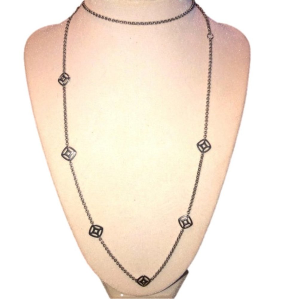 FOSSIL Stainless Steel Fancy Link Extra Long Adjustable Chain  28” - 31.5”